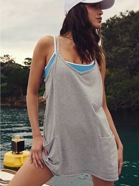 NWT! FP Movement by Free People Soft Heather Gray Hot Shot Mini with shorts